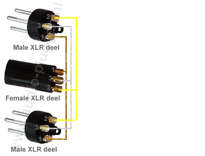 1XLR naar 2XLR